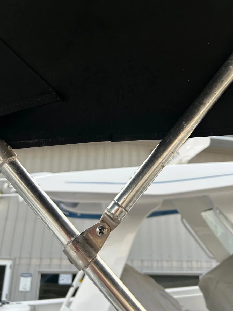 Rust stain removal on boat hull, Florida Panhandle